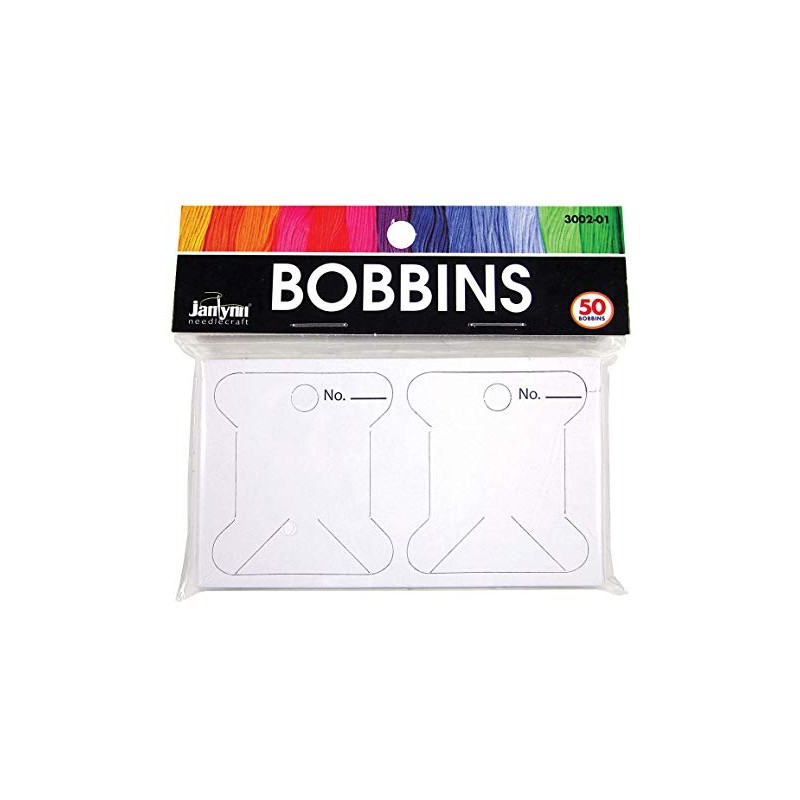Janlynn Cardboard Floss Bobbins, 50/Pkg