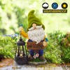 Olekki Garden Gnomes Outdoor - Flocked Gnome Statue Holding Lantern
