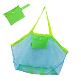 Beach Bag Beach Toy Bag Sand Toy Mesh Bag Large Beach Bag Green Storage Bag for Beach Water Toy Family Holiday (Blue)