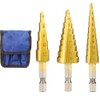 4 Pcs Step Drill Bit Sets,Cone Drill Bit Set,Hex Shank
