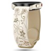 TUCOMO Correa de reloj de silicona grabada floral compatible con
