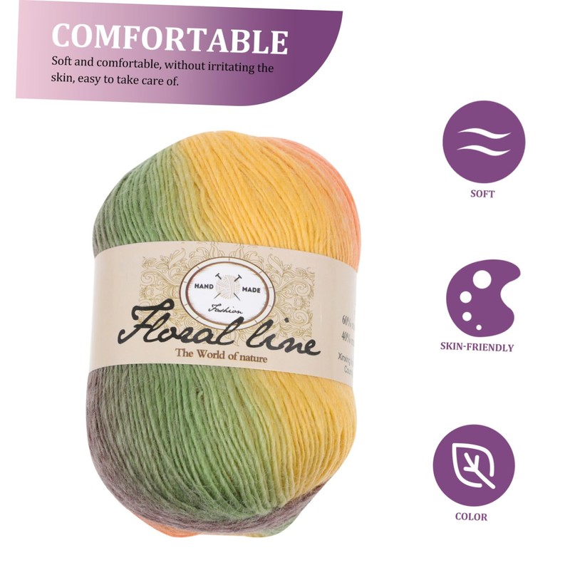 jojofuny 1Roll Gradient Hand Knitting Wool Yarn Approx for DIY