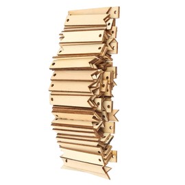 Tbest Wood Tags, Narrow Wooden Banner, 100Pcs Nature Color Wooden Tags with Holes for Crafts, Wall, Wedding, Party Decoration