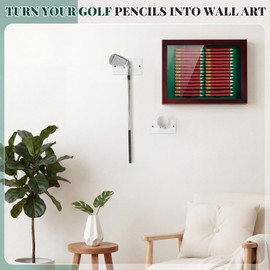 BrightRow Golf Pencil Display Case Holds 32 Round or Hexagonal Golf Pencils Display Frame Wall Mount for Home Office Decor and Collectibles, Pencil Not Include(3D Print)