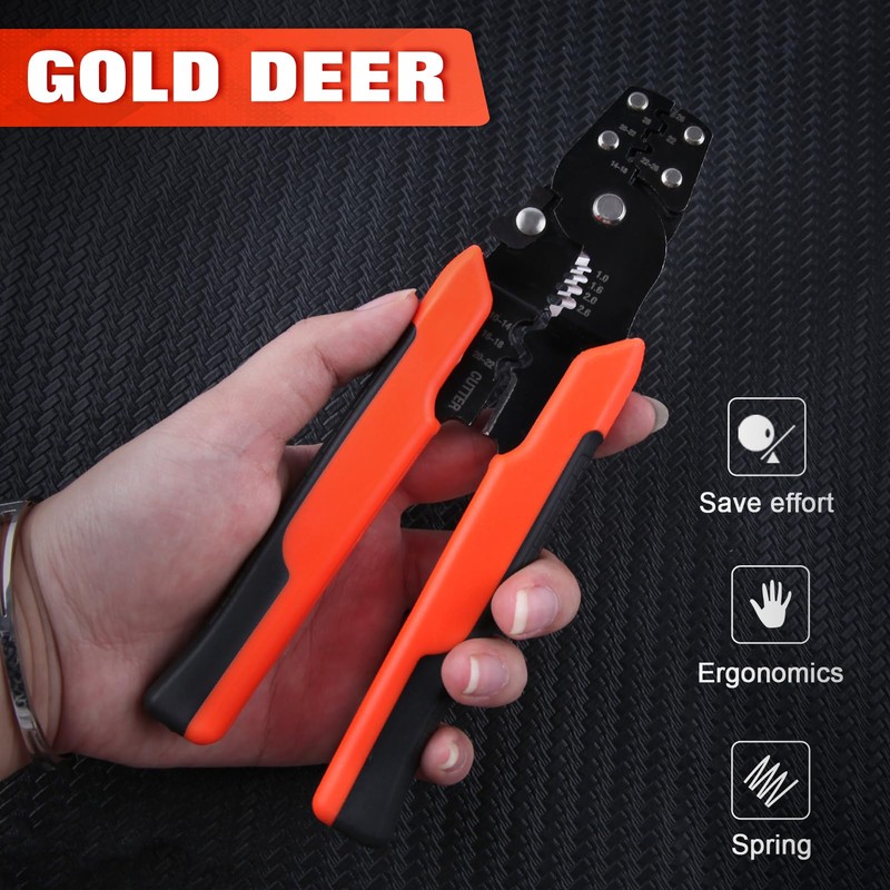 GOLD DEER Wire Stripper with Crimping Function, Cutable, Crimping Tool,