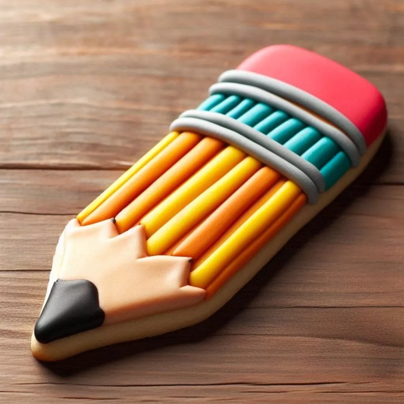 Unbranded Chubby Crayon 4.5'' Cookie Cutter Pencil Metal School Teacher