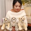 39 cm Plush Toy Snow Leopard, Lifelike Lion Tiger Leopard