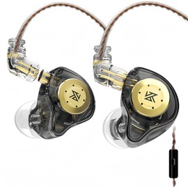 KZ EDX PRO IEM Earphones,Wired Gaming Earbuds,KZ in-Ear Monitor Headphones, Detachable Cable,HiFi Deep Bass Sound with New 10mm Dynamic Driver for Singers Musicians (Black, with Mic)
