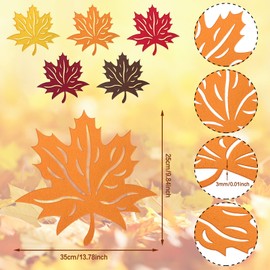 10 Stück Tischsets Filz mit Platzset Ahornblatt rutschfest hitzebeständig Platzdeckchen Tischsets Herbstdekoration Tischsets für Zuhause Abendessen Herbstdeko Tischdekoration