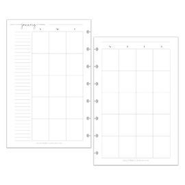 BetterNote Monthly Undated Calendar Refill for Disc Notebooks, Fits Levenger Circa, Happy Planner, Staples Arc, TUL, InkWell Press, IWP, MAMBI (7-Disc, 4.6”x7”, Modern)