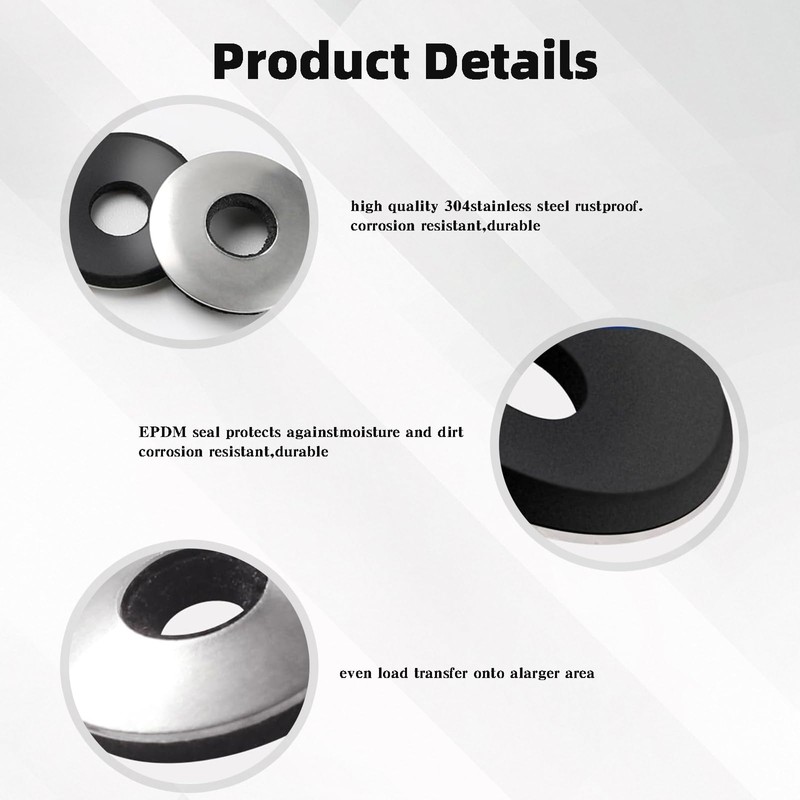 YUESIKJ EPDM Sealing Washers M8 x 19 mm Stainless Steel