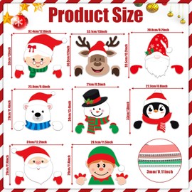 gisgfim 8 Pcs Christmas Fence Peeker Decorations Santa Claus Elk Snowman Elf Yard Peeking Art Sign Cute Christmas Winter Holiday Outdoor Fence Sign Ornament for Xmas DIY Home Garden Yard Decor