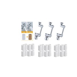 3 pack Faucet Extender, 1​080° Rotating Faucet Extender made Copper with Filter, 2 Modes 360° Swivel Faucet Aerator Extender for Bathroom Kitchen Sink, K Trends. (3)