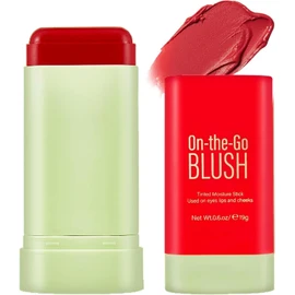 LUHI Barra de Rubor en Crema, rubor en barra, Blush Cremoso, Barra de Rubor Hidratante de Textura Cremosa, Mate de Piel Madura. (1PCS, Rojo)