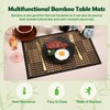 JJUNW 8 Pack Bamboo Placemats, 18 x 12 Inch Natural