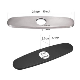 AOPANDA Sink Hole Cover, Escutcheon Plate Stainless Steel Deck Plate for 1 or 3 Hole Bathroom or Kitchen Sink Faucet Mixer Tap 10" Silvery Stainless Steel