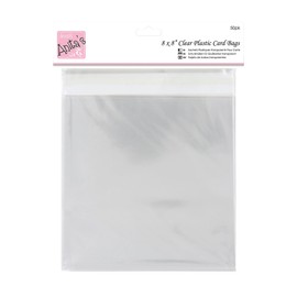 Anita's Card Bag, 220 x 220mm, Clear, Pack of 50, Plastic Bag, Card Protection Bag, for Home, Art, Craft, Cardmaking