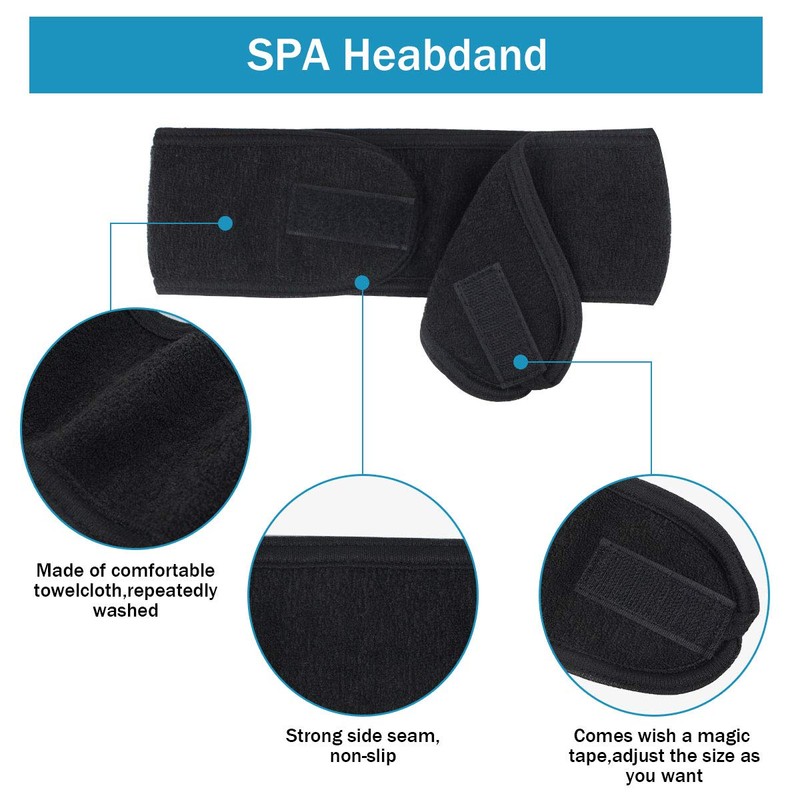 Spa Facial Headband - 2 PCS Make Up Wrap Head