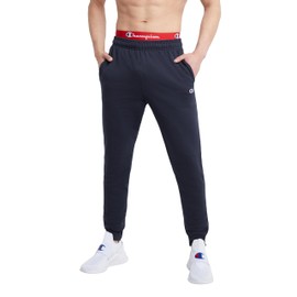 Champion, Powerblend, Fleece Joggers, Comfortable Sweatpants for Men (Reg Tall), Navy C Patch Logo, XX-Large Big