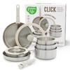 GreenLife 10 Piece Stainless Steel Pots and Pans, Detachable &