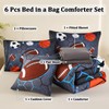 ASKOTU 6 Pcs Sports Bedding Set for Boys Full Size,