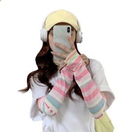 Lalapala Women's Arm Cover, UV Protection, Summer, Relaxed, Sunburn Protection, Cool, Cool Feel, Arm Cover, Long Sleeve, Sweat Absorbent, Quick Drying, Anti-Slip, Good Texture, Breathable,