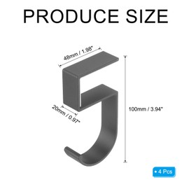 PATIKIL 4Pcs Purse Hook for Table, 5-Shaped Purse Hanger for Desk Portable Nail Free Heavy Duty Under Desk Handbag Holder Backpack Headphone Small Hook, Gray