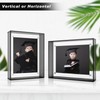XMQMCF 8x10 Inch Acrylic Picture Frame, Black Floating Magnetic Photo