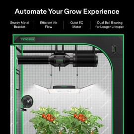 VIVOSUN AeroZesh G4 4-inch 195 CFM Inline Duct Fan with E12 Speed Controller, Entirely Programmable PWM-controlled EC Fan for Grow Tent Ventilation