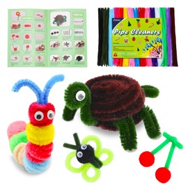 Zlulary Pipe Cleaners Craft, Pipe Cleaners Craft Supplies, Pipe Cleaner, Art and Crafts Kit with Instructions, Pipe Cleaner Art Kits DIY Arts Crafts Decorations