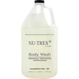 NU-TREX Hotel SPA Fitness Vacation Rental Body Wash (Coconut) Dye Free. 1 Gallon sealed Protection, Refill size.