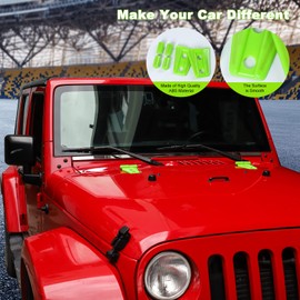 SQQP Hood Hinge Cover Trim Kit 2Pcs for 2007-2018 Jeep Wrangler JK JKU (Green)