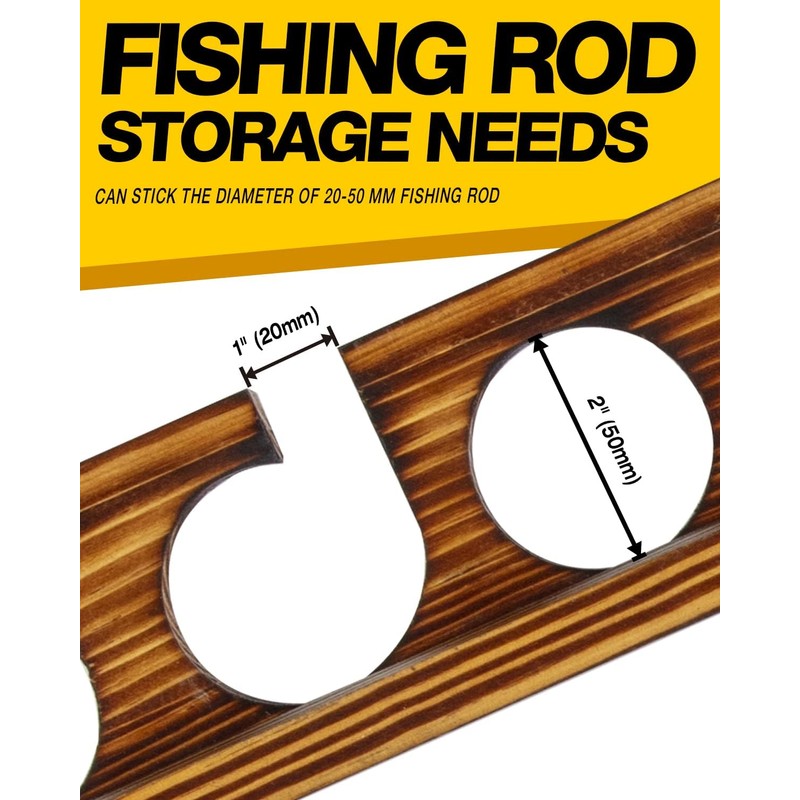 Ghosthorn Fishing Rod Holder,Wall or Ceiling Mounted Pole Rack Garage