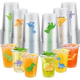 Maniaacer 60 Pcs Dinosaur Plastic Cups 12 oz Dinosaur Disposable Cups Dino Themed Party Cup Dinosaurs Beverage Drinking Cup for Dinosaurs Kids Birthday Hot Cold Drinks Party Supplies