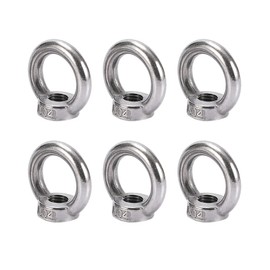 10 Pcs Stainless Steel M5 Thread Female Loop Ring Shape Bolts Lifting Eye Nut Bolt Shoulder Threaded Eyebolts for Hanging Lamp