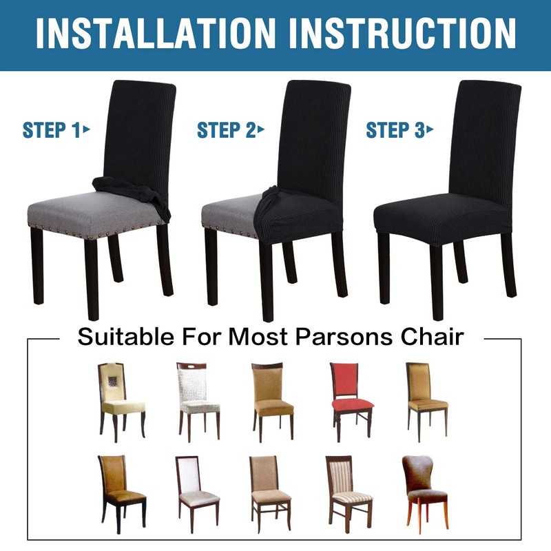 H.VERSAILTEX Stretch Dining Chair Covers Set of 2 Chair Covers