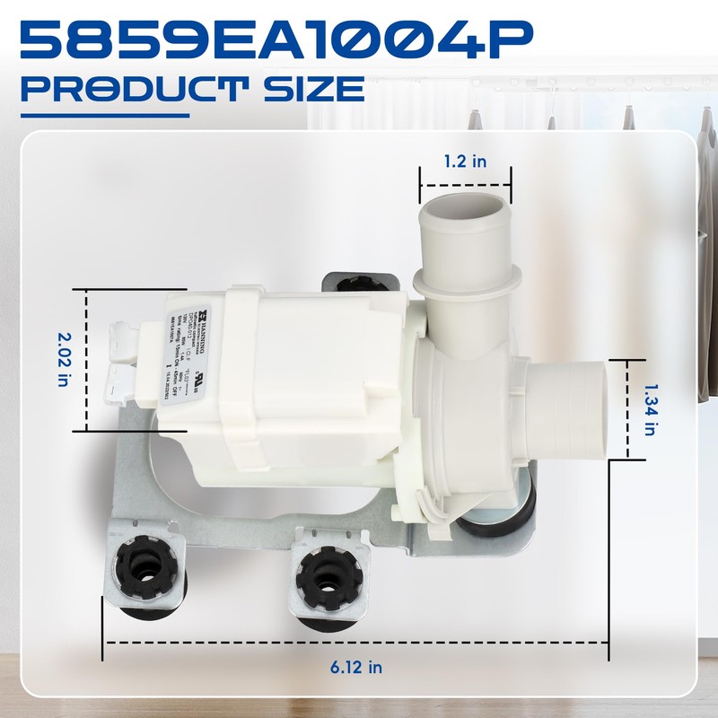 5859EA1004P Washer Drain Pump Assembly,5859EA1004P Washer Drain Pump Motor Compatible