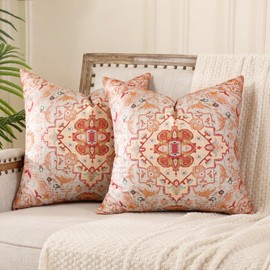 Miuyunya Set of 2 Cushion Covers, 50 x 50 cm, Boho Cushion Covers, Bohemian Abstract Decorative Cushion, Vintage, Double-Sided Square Cushion Cover, Decorative for Garden, Sofa, Cushion Covers, Bed