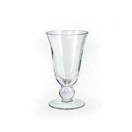 Serene Spaces Living Wazon Glass Urn Vase, Decorative Pedestal Bouquet Vase, Ideal as Floral Centerpieces at Wedding, Event, Party, Measures 7.5" Tall & 4.5" Diameter