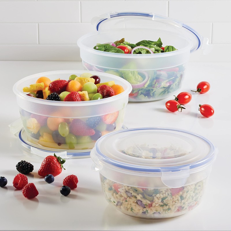 LocknLock Easy Essentials Food Storage lids/Airtight containers/Stackable, BPA Free, 6