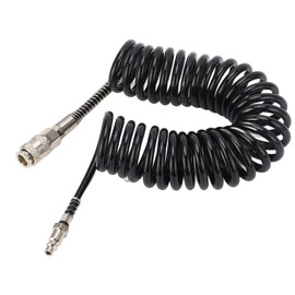 Air Compressor Hose, 3/8 Air Hose Air Intake Hose Recoil Air Hose Pressure Resistant Coiled Air Hose Flexible Lightweight for Car Motorcycle (5m/16.4ft) (6m/19.7ft)