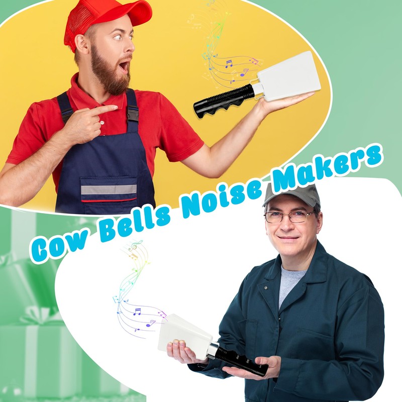 4 Pack Cow Bells with Handle Noise Makers 9 Inch