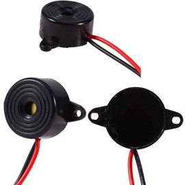 Pack of 6 Electronic Buzzer, Electronic Alarm, 12 V Electronic Buzzer, Suitable for Anti-Theft Protection of Cars, Safes and Gates (Black)