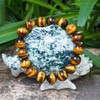 Tigers Eye Mens Bracelet 12MM with Golden Brown Cats Eye