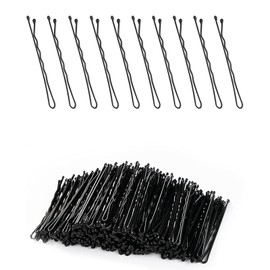 130 Pcs Bobby Pins Black, needle Bobby needle with plastic can, medium-sized wavy black hair clip suitable for all hairstyles, hair clip loose hair accessory (black)