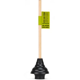 SteadMax XTS-65-PRO Heavy Duty Toilet Plunger, Commercial Grade, Powerful Double Thrust Force Rubber Cup with Wood Handle, for Clogged Bathroom, Shower, and Kitchen (22" x 5.75")