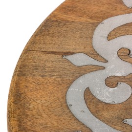 18-Inch Diameter Metal-Inlaid Wood Heritage Lazy Susan