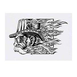 'Steampunk Head Motif' Temporary Tattoo - Water Resistant, Skin-Safe, Non-Toxic Transfer (TO00022282)