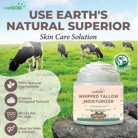 100% Grass-Fed Beef Tallow Face Cream | Honey & Almond Hydrating Balm | 4 oz | Natural Skin Care