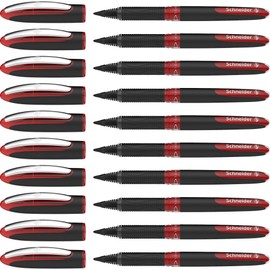 Schneider One Sign 183602 Rollerball Pen Indelible Line Width 1.0 mm Pack of 10 Red